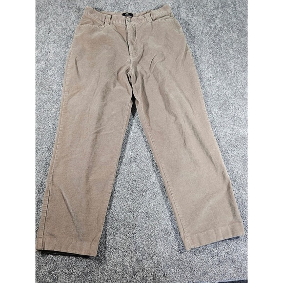 Lee Khakis Pants - Vintage Lee Khakis Corduroy Pants‎ Womens 16M Tan Straight Leg Stretch Casual
